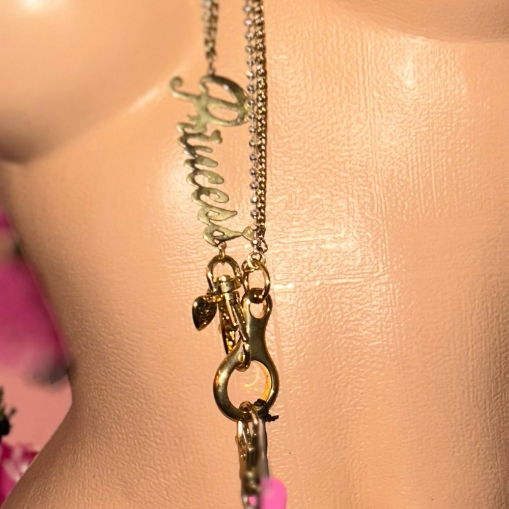 Betsey Johnson Malibu barbie vintage pink flamingo palm tree princess star fob - Picture 6 of 10